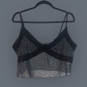 Black Floral Lace Tank